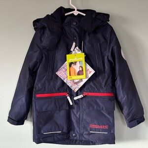 NWT PreMont Canadian Quality Kids Navy Blue Winter Jacket with hood, Size 5